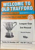 Manchester City v Luton Town, League Cup, 1977/78. at Old Trafford