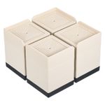 4Pcs Furniture Risers 4.3" Bed Risers Adjustable Desk Sofa Table Riser Beige