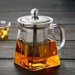 Heat Resistant Glass Tea Pot with Removable Tea Strainers for Loose Leaf Tea