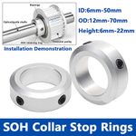 Shaft Collar SOH Stop Ring ID 6mm to 50mm Fixing Limit Ring Bush Aluminum Alloy