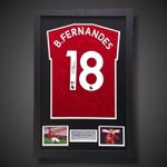 Bruno Fernandes Hand Signed And Framed Manchester United Shirt With COA £299
