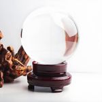 Clear Crystal Ball 100mm with Stand Display Sphere Decoration Ornaments for Show