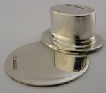 NOVELTY ENGLISH STERLING SILVER TOP HAT MENU HOLDER LONDON 2017