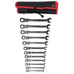 Welzh Werkzeug 12-Piece Flexi Head Ratchet Spanner Wrench Set 72 Teeth 8-19mm