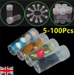 5-100 x Plastic Sample Bottle 5ml Test Tube Small Bottle Vial Storage Contain UK