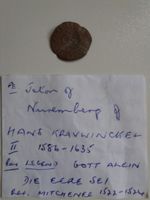 German Token Coin -  Hans Kravwinckel Globe Rosette Nuremberg 1586 - 1635