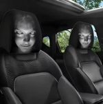 Ghost Face Headrest Covers,Face Scary Printing Auto Seat Universal Elastic Model