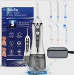 Binefia Cordless Water Flosser Rechargeable Waterproof 5 Settings 30-180 PSI