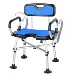 Shower Chair with Armrests | Adjustable Height | Soft Seat, Backrest & Handles
