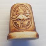 Swagman Australian Vintage Sewing Thimble Pottery Rare Collectible Kangaroo