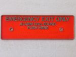 EMERGENCY EXIT Metal Sign Alarm Will Sound Push Here Braille Raised Relief