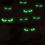 8 Pairs Halloween Glow in Dark Eyes Window Clings Removable Luminous Stickers