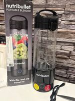 NutriBullet Portable Blender 475ml Black, Flip-and-Sip Travel Lid & USB Cable