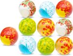 10x Large Jumbo Glass Marbles 25mm Mixed Color Splash Pattern Retro Toy Game Set