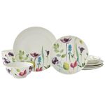 Portmeirion Water Garden 12 Piece Dinner Set Floral Plates Bowls Dishwasher Safe