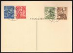 German Reich 1943 Card MiNr850-853 Set BU Reutlingen 10/13/1943