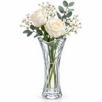 Clear Heavy Glass Flower Vase Flared Centrepiece Home Table Décor Wedding Gift