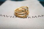 GiftDavldYurman&3Row&Crossover*Ring 18K*Yellow Gold Pavé Diamond US 7