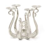 Unique Extra Large Octopus Candle Holder | Silver Metal Candelabra | Candlestick