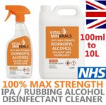 IPA Isopropyl Alcohol 100% PURE Isopropanol cleaning solvent degreaser Free P&P