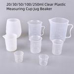 Clear Plastic Measuring Cup Jug Beaker for Kitchen Laboratory 20/30/50/100/250ml