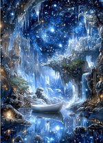 Waterfall Diamond Art Kits Adults, 5D DIY Magical Cave Diamond Painting Kit, Ful