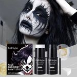 Black White Face Body Paint Sticks Waterproof Long Lasting Halloween Makeup