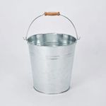 Galvanised Metal Bucket Handle Plant Pot Coal Planter Strong Steel 9L 12L 15L