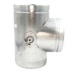 Galvanised Steel T Piece with Throttle / Damper Ducting Pipe / Hose Shutter