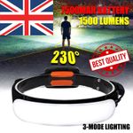 Waterproof COB LED Head-Torch Rechargeable | Motion Sensor COB Headlamp