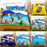 Super Mario Bedding Set 3PCS Duvet/Quilt Cover Pillowcase UK Single Double KingL