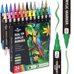 STATIONERY ISLAND Permanent Acrylic Paint Pens 24 Colours – Dual 24