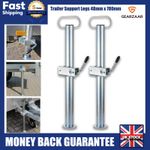​​2 x 48mm x 700mm Trailer Leg Stands with Clamps for Caravan Support Tube​​