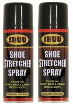 2 x Shoe Stretcher Spray Relieves Tight Fitting Suede Canvas Shoes & Boots 300ml