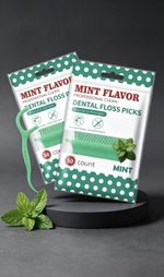 150pcs Dental Floss Sticks | Mint Waxed Tooth Floss Picks | Oral Care