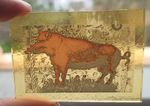 Stained glass Wild Boar traditional kiln fired amber glass permanent
