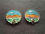Vintage Cornish Pixie Shell Enamel Silver Tone Brooch Job Lot Art Deco Style