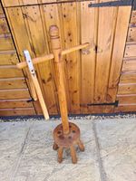 VINTAGE WOODEN WASHING DOLLY AND TONGS