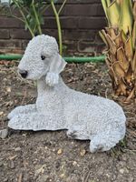 Blue Bedlington Terrier Dog Ornament Resin Garden Statue Outdoor Decor