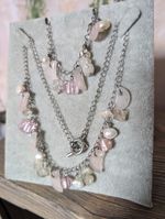 Pink Quartz Nugget Jewelry Set