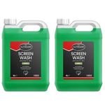 2x AUTOCARE Screen Wash -10C Apple Scented 5L 5 Litres Removes Dirt Grime