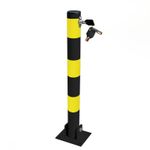 Folding Fold Down Parking Post Robust Metal Driveway Ballard With Lock & Bolt