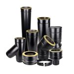 Twin Wall Flue Pipe Insulated Chimney Wood Burning Multifuel Stoves Black