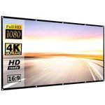 60"-150" Projector Screen HD Foldable Projection Curtain Outdoor Home Theater UK