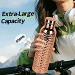 Electroplated Copper Water Bottle 800ml Flask Leakproof Yoga Sports Water Bottle