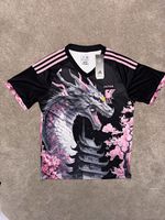 Adidas Japan Shirt Black/Pink Dragon Graphic Short Sleeve Size M