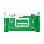 Clinell Universal Sanitising Wipes Flowrap Pack of 200 Antibacterial Wet Wipes