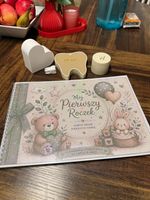 Baby First Birthday Memory Album Scrapbook with Tooth & Hair Keepsake Boxes PL