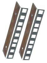 PAIR OF 3U ZINC PLATED RACK MOUNT STRIPS  CLEAR PASSIVATE FINISH 