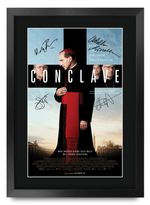 Conclave Movie Film Poster Cast Signed Printed Autograph A3 Framed Memorabilia
